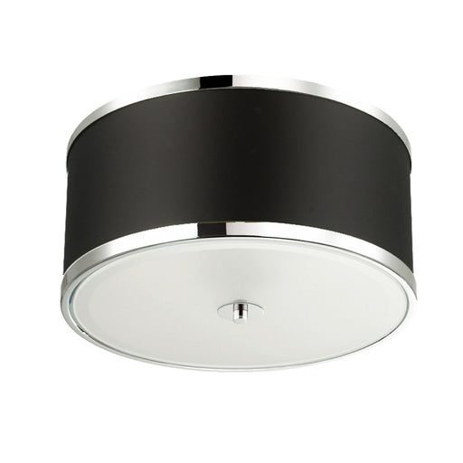 3LT Incandescent Flush Mount, PC w/BK Shade